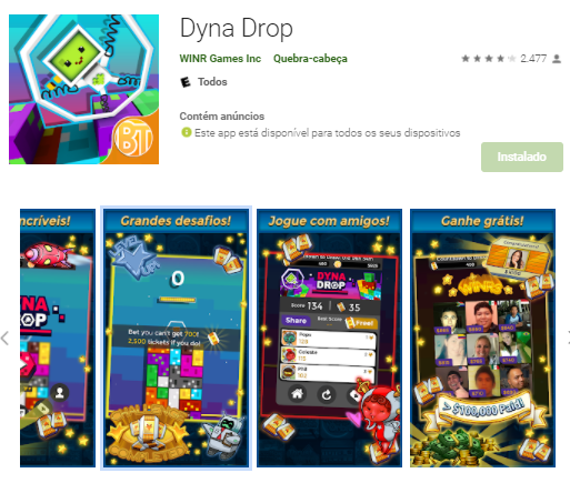 dyna drop app para ganhar dinheiro