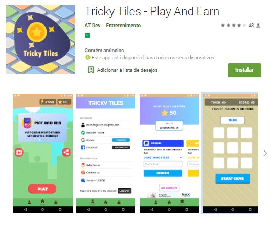 app para ganhar dinheiro tricky tiles