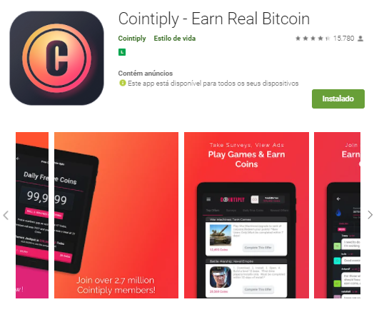 cointiply app para ganhar dinheiro e bitcoin grátis