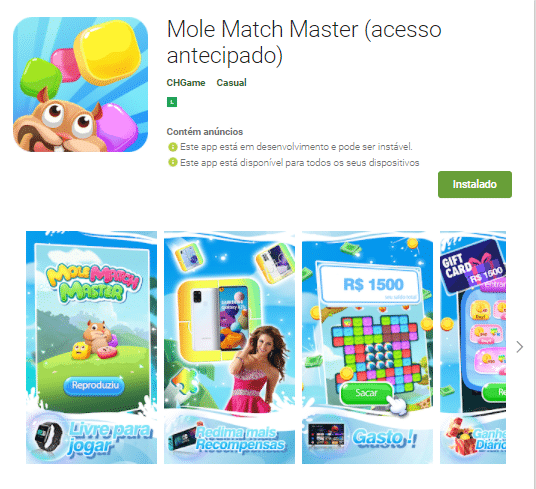 app para ganhar dinheiro MOLE MATCH MASTER