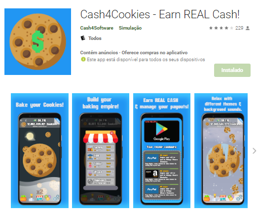 cash4cookies app para ganhar dinheiro jogando