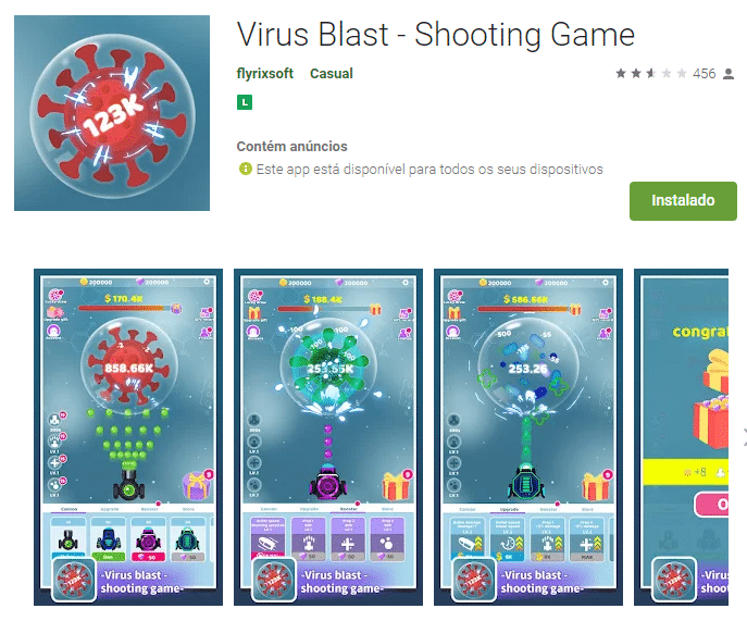 virus blast app para ganhar dinheiro