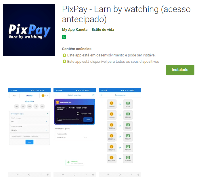 pixpay app para ganhar dinheiro online