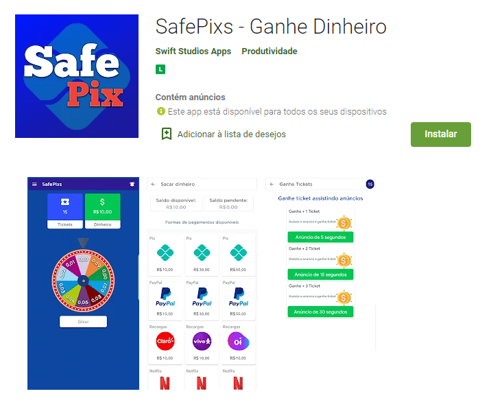 safepixs app para ganhar dinheiro