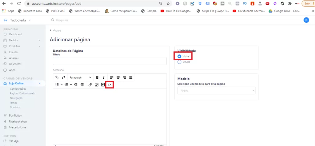 cartx add página rastreio
