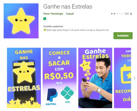 ganhe nas estrelas app como sacar